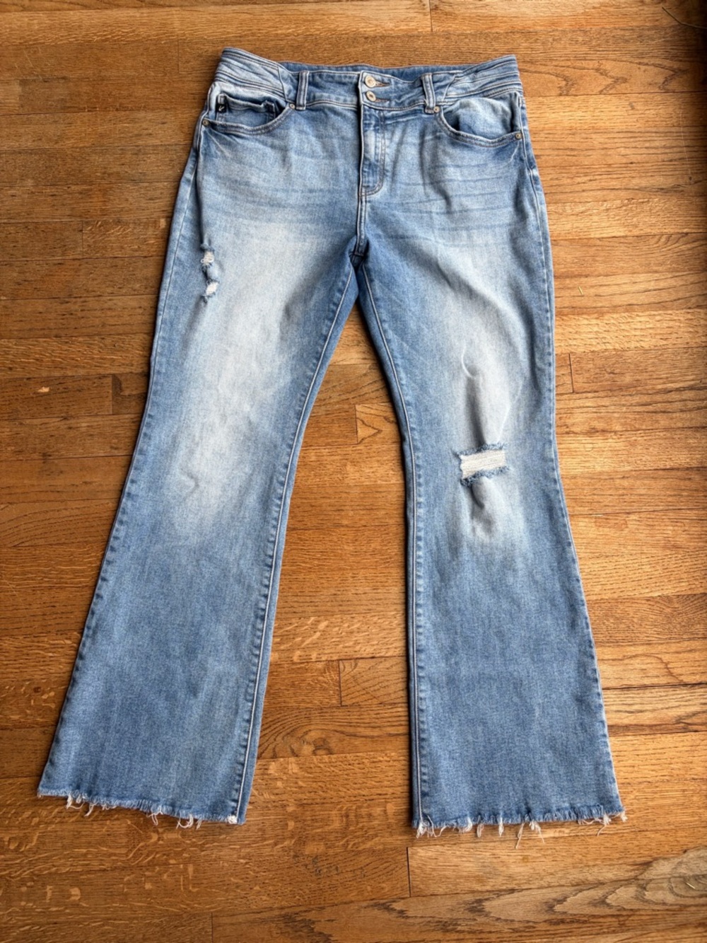 KanCan Light Blue Distressed Flare Jeans